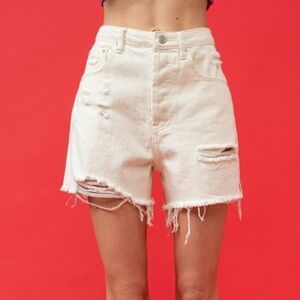 Denim Shorts Ecru